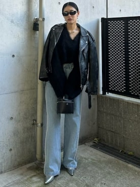 「PRANK PROJECT（プランクプロジェクト）のアイテム（ライダースジャケット）」を使った、PRANK PROJECTさん（レディース・164cm）の冬コーディネート