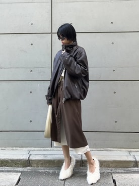 「アイテム（その他アウター、ブラウン系）」を使った、PRANK PROJECTさん（レディース・162cm）の夏コーディネート