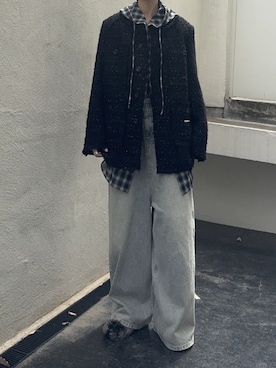 「アイテム（その他アウター、ブラック系）」を使った、PRANK PROJECTさん（レディース・170cm）の秋コーディネート