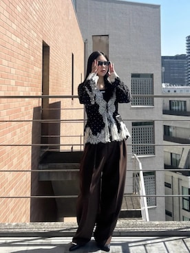 「PRANK PROJECT（プランクプロジェクト）の【2026Summer Pre-Order】ドットジャガードレースカーディガン / Dot Jacquard Lace Cardigan（カーディガン/ボレロ、その他）」を使った、PRANK PROJECTさん（レディース・170cm）の春コーディネート