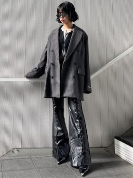 「ジャケットコート」｜「アイテム（ジャケット/アウター）」を使った、PRANK PROJECTさん（レディース・162cm）の冬コーディネート