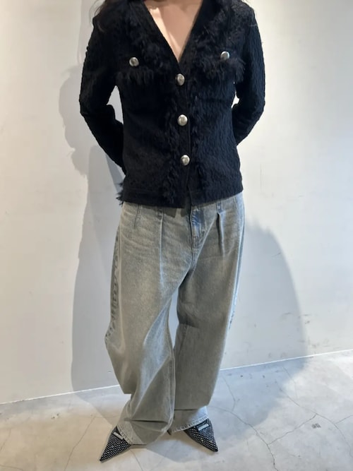 PRANK PROJECTフリンジジャガードフリルカーディガン FREEサイズ フリンジジャガードフリルカーデ / Fringe Jacquard Frill