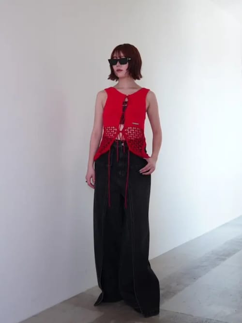 コイルメッシュコンビニットタンク / Coil Mesh Knit Tank