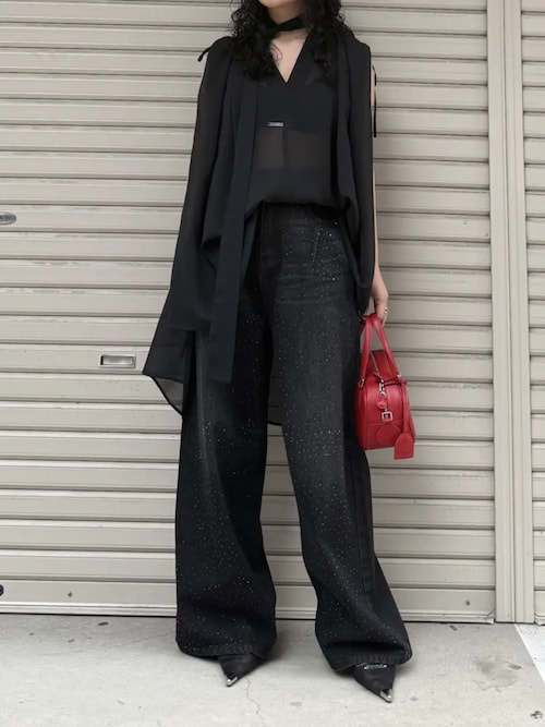 パンツ prank project Drop Jewel Denim Pants セール】ドロップビジューデニムパンツ / Drop Jewel Denim