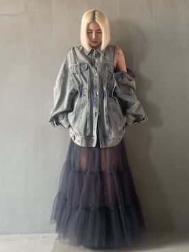 「PRANK PROJECT（プランクプロジェクト）のアイテム（デニムジャケット）」を使った、PRANK PROJECTさん（レディース・154cm）の夏コーディネート