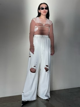 「PRANK PROJECT（プランクプロジェクト）のアイテム（スウェットパンツ）」を使った、PRANK PROJECTさん（レディース・158cm）の冬コーディネート