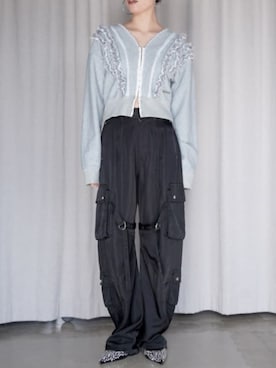 prank project フリルスウェットシャツカーディガン PRANK PROJECT（プランクプロジェクト）の「フリルスウェット