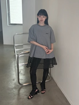 「PRANK PROJECT（プランクプロジェクト）の【2026Spring Pre-Order】クリアコンビミュール / Clear Combination Mules（その他シューズ、ブラック系）」を使った、PRANK PROJECTさん（レディース・170cm）の春コーディネート