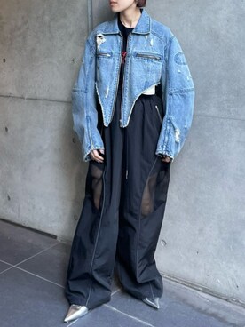 「PRANK PROJECT（プランクプロジェクト）のアイテム（デニムジャケット）」を使った、PRANK PROJECTさん（レディース・156cm）の冬コーディネート