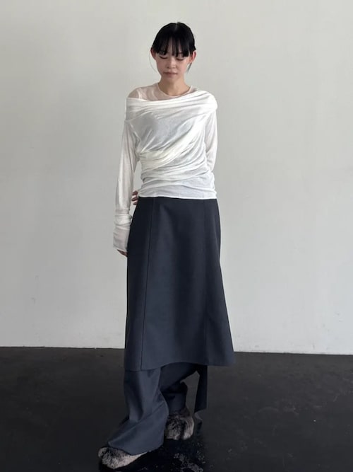 PRANK PROJECT ウールブレンドジャージトップ チャコールグレー PRANK PROJECT ウールブレンドジャージトップ / Wool Blend