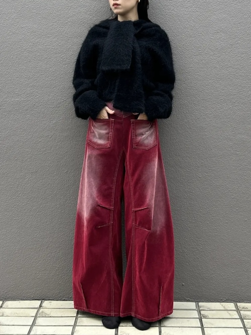 パンツ PRANKPROJECT Flocky Denim Pants RED 36 Pre-Order】フロッキーデニムパンツ / Flocky Denim Pants（デニム