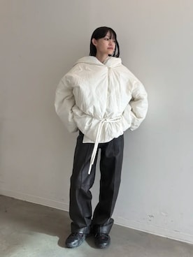 「PRANK PROJECT（プランクプロジェクト）の【2026Winter Pre-Order】コクーンパフコート / Cocoon Puff Coat（その他アウター、ホワイト系）」を使った、PRANK PROJECTさん（レディース・158cm）の秋コーディネート