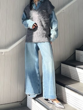 アルパカシャギーニットベスト / Alpaca Shaggy Knit Vestを使った人気