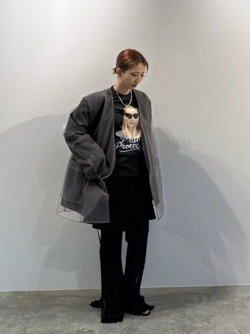 チュールレイヤードジャケット / Tulle Layered Jacket（ノーカラー