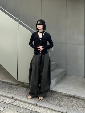 「PRANK PROJECT（プランクプロジェクト）の【2026Spring Pre-Order】マルチファブリックウェッジソールカットミュール / Wedge-Sole Cut Mules（その他シューズ、ベージュ系）」を使った、PRANK PROJECTさん（レディース・170cm）の春コーディネート