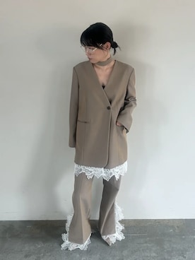 「アイテム（ノーカラージャケット）」を使った、PRANK PROJECTさん（レディース・168cm）の夏コーディネート
