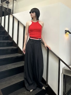 「アイテム（タンクトップ、レッド系）」を使った、PRANK PROJECTさん（レディース・166cm）の夏コーディネート