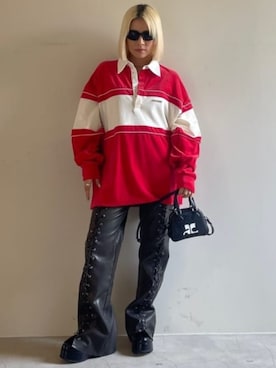 「ラガーシャツ」｜PRANK PROJECTさん（レディース・154cm）の夏コーディネート