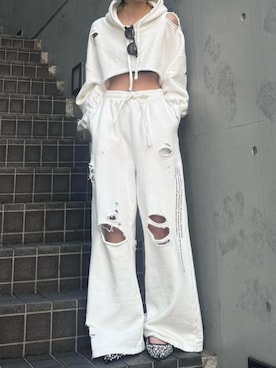 「PRANK PROJECT（プランクプロジェクト）のアイテム（スウェットパンツ）」を使った、PRANK PROJECTさん（レディース・159cm）の冬コーディネート