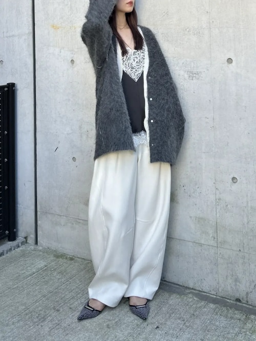 ダブルフェイスアルパカニットカーディガン / Double-faced