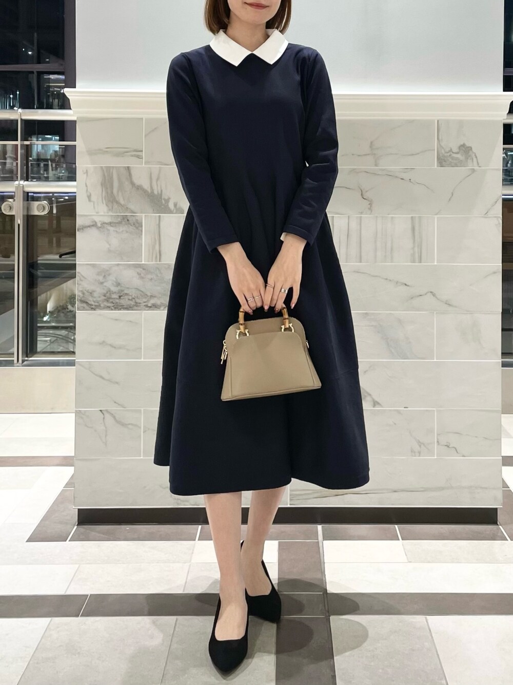 NOLLEY'S（ノーリーズ）の「《手洗い可能》白襟ワンピース