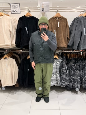 「アイテム（ダウンベスト）」を使った、杉澤俊哉さん（メンズ・179cm）の秋コーディネート