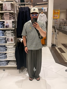 「GAP（ギャップ）のアイテム（パンツ）」を使った、杉澤俊哉さん（メンズ・179cm）の夏コーディネート