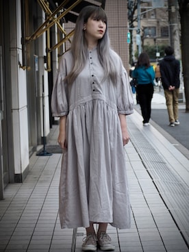 「アイテム（ドレス）」を使った、edoomnigodさん（レディース・162cm）の春コーディネート