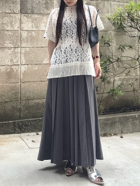 「VIOLETTA（ヴィオレッタ）のアイテム（Tシャツ/カットソー）」を使った、moeko0212さん（レディース・153cm）の夏コーディネート