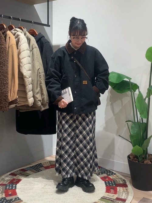 襟コーデュロイワークジャケット