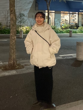 「CPCM（シーピーシーエム）のアイテム（ダウンジャケット/コート）」を使った、tmktomokaさん（レディース・154cm）の冬コーディネート