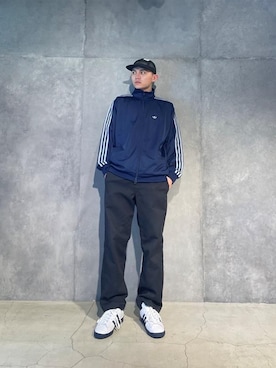 「レディース」｜「アイテム（ジャージ）」を使った、MLさん（メンズ・180cm）の春コーディネート
