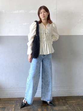 「ライトブルー」｜「アイテム（アクセサリー）」を使った、HIKARIさん（レディース・167cm）の夏コーディネート