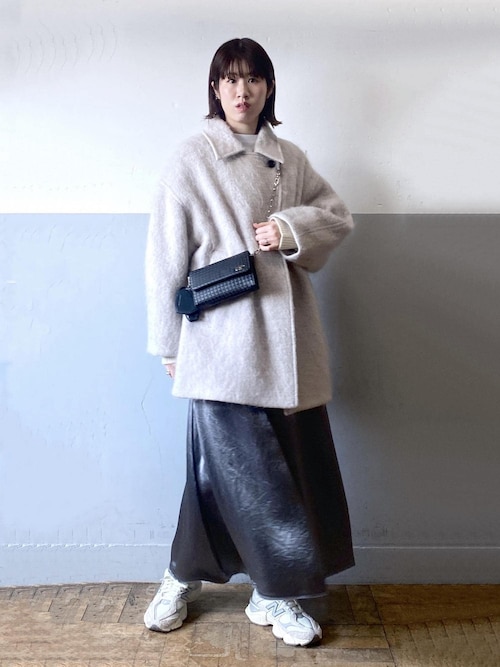 ADAMETROPE'FEMME モヘヤシャギーミドルコート ADAM ET ROPÉ FEMME(アダム エ ロペ ファム) / モヘヤシャギーミドル