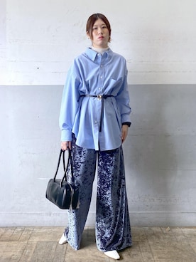 「ADAM ET ROPE'（アダムエロペ）のオックスボタンダウンシャツ（シャツ/ブラウス）」を使った、HIKARIさん（レディース・167cm）の秋コーディネート