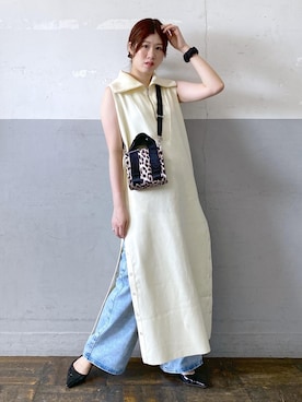 「GANNI」｜「アイテム（ワンピース/ドレス）」を使った、HIKARIさん（レディース・167cm）の夏コーディネート