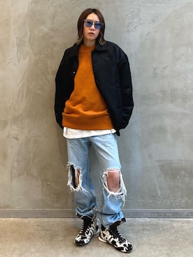 「adidas（アディダス）のアイテム（ブルゾン）」を使った、STさん（レディース・159cm）の冬コーディネート