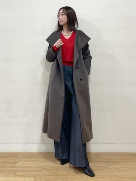 「アイテム（ステンカラーコート）」を使った、asさん（レディース・164cm）の秋コーディネート