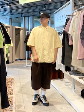 「EKAL（エカル）のアイテム（キャップ）」を使った、たいようさん（メンズ・170cm）の春コーディネート