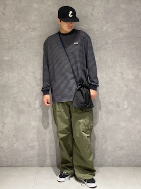 「ノースフェイス」｜「アイテム（キャップ）」を使った、たいようさん（メンズ・170cm）の秋コーディネート