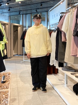 「EKAL（エカル）のアイテム（キャップ）」を使った、たいようさん（メンズ・170cm）の春コーディネート