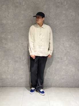 「URBAN RESEARCH DOORS（アーバンリサーチドアーズ）のシルケットリネン シャツジャケット（その他アウター、ホワイト系）」を使った、たいようさん（メンズ・170cm）の春コーディネート