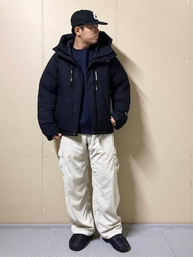 「アイテム（ダウンジャケット/コート）」を使った、たいようさん（メンズ・170cm）の秋コーディネート