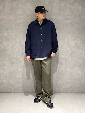 「アイテム（テーラードジャケット、ブルー系）」を使った、たいようさん（メンズ・170cm）の秋コーディネート