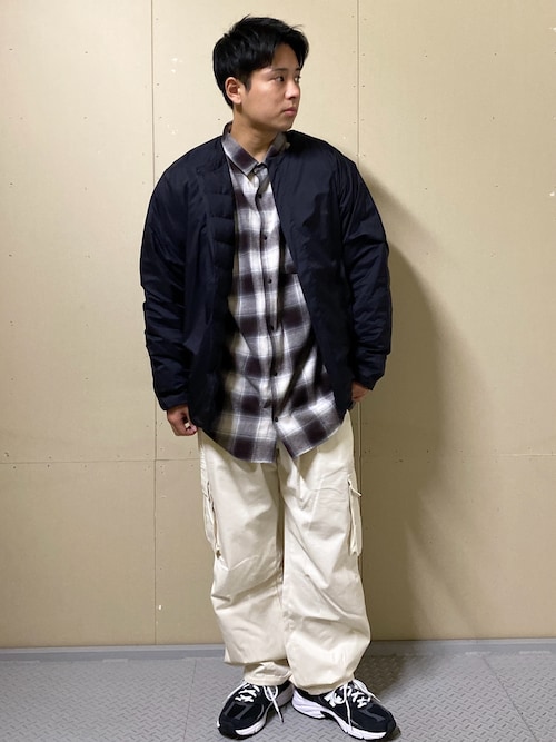 オンブレチェックロングスリーブシャツ