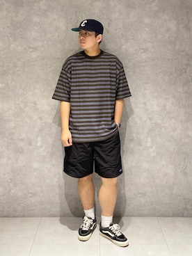 「ボーダーtシャツ」｜たいようさん（メンズ・170cm）の夏コーディネート