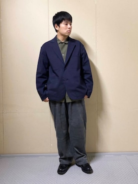 「アイテム（セットアップ）」を使った、たいようさん（メンズ・170cm）の秋コーディネート