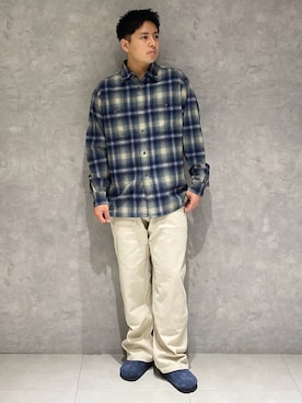 「アイテム（サンダル）」を使った、たいようさん（メンズ・170cm）の秋コーディネート