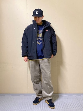 「アイテム（その他アウター、ブラック系）」を使った、たいようさん（メンズ・170cm）の秋コーディネート
