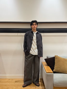 「アイテム（カバーオール）」を使った、かわとゆうきさん（メンズ・177cm）の秋コーディネート